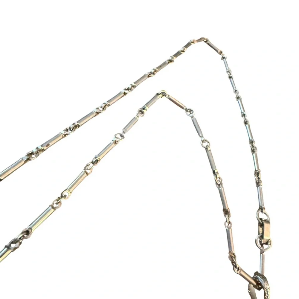 Vintage‎ Y2K Bohemian Boho Silver Statement Pendant Necklace, Hangs 16.5” Long